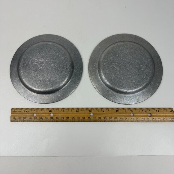 2 Vtg Pewter Pewtarex Indian Head Penny Buffalo Nickel Collectible Plates 5.75in - Picture 5 of 12